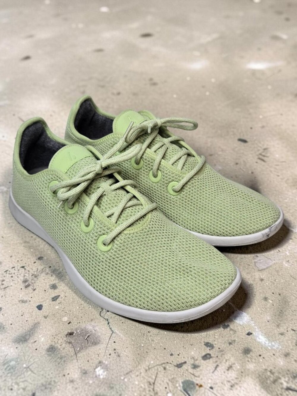 Allbirds Tree Runner Sneakers Men's Lime Green Breathable Merino Wool 12